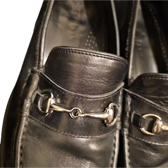 SOLD!! COLE HAAN Black Leather Horsebit Loafer Slip Ons - Size 10 1/2 - Picture 6 of 10